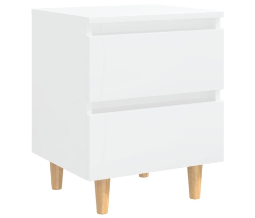 vidaXL naktsskapīši, 2 gab., priedes koka kājas, balti, 40x35x50 cm