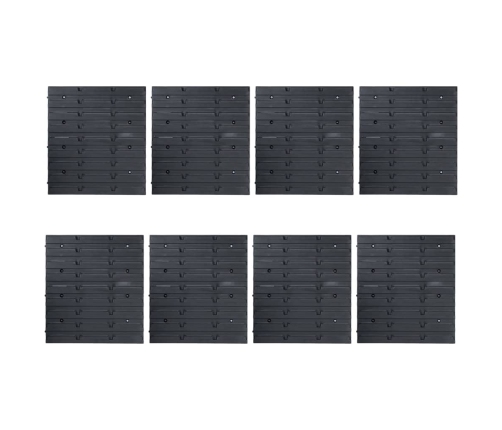 vidaXL 128-daļīgs sienas plaukts ar kastītēm un paneļiem, zils, melns