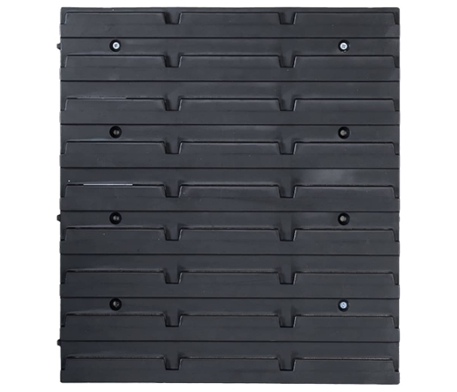 vidaXL 128-daļīgs sienas plaukts ar kastītēm un paneļiem, zils, melns