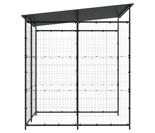 vidaXL velosipēdu novietne, 190x190x222 cm, tērauds, melna