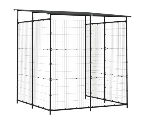 vidaXL velosipēdu novietne, 190x190x222 cm, tērauds, melna