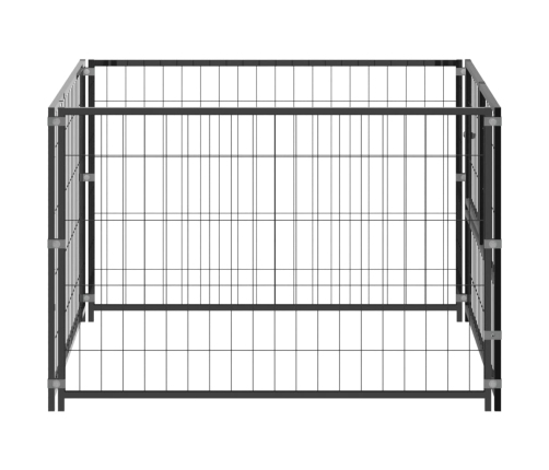 vidaXL suņu voljērs, melns, 100x100x70 cm, tērauds