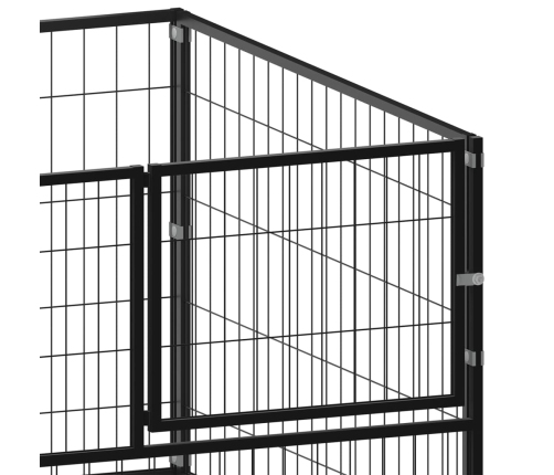 vidaXL suņu voljērs, melns, 100x100x70 cm, tērauds