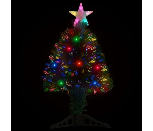 vidaXL izgaismota Ziemassvētku egle ar statīvu, 64 cm, optiskā šķiedra