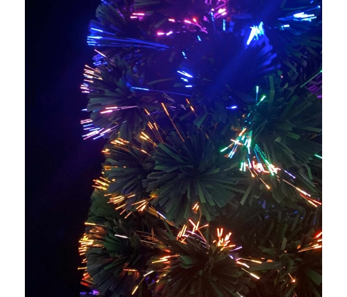 vidaXL Ziemassvētku egle ar statīvu, šaura, 180 cm, optiskā šķiedra