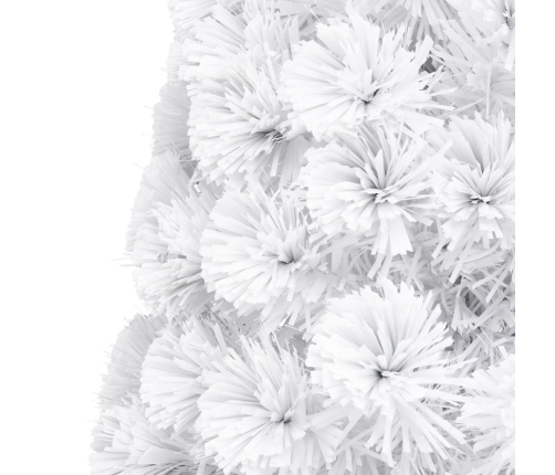 vidaXL izgaismota Ziemassvētku egle, balta, 150 cm, optiskā šķiedra