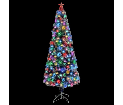 vidaXL izgaismota Ziemassvētku egle, 240 cm, optiskā šķiedra