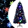 Mākslīgā Ziemassvētku Egle, Led, Melna, 120 Cm, Optiskā Šķiedra Vidaxl Mākslīgā Ziemassvētku Egle, Led, Melna, 120 Cm, Optiskā Šķiedra Vidaxl