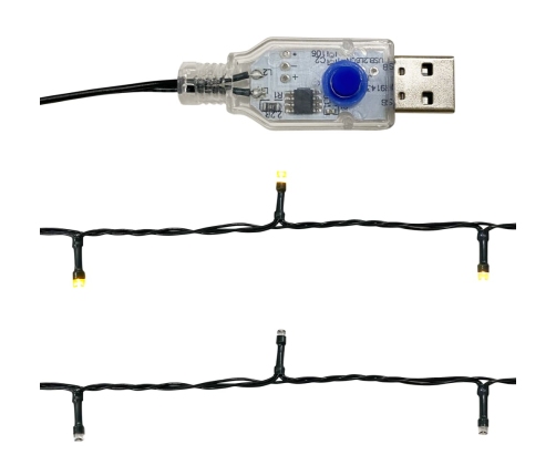 vidaXL Ziemassvētku vītne ar LED lampiņām, 10 m, zila