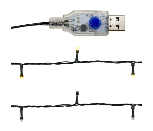 vidaXL Ziemassvētku vītne ar LED lampiņām, 5 m, sarkana