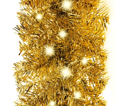 vidaXL Ziemassvētku vītne ar LED lampiņām, 5 m, zeltaina