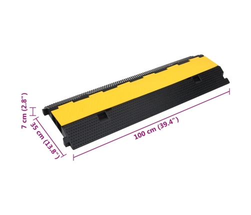vidaXL kabeļu aizsargs, rampa, 2 kanāli, 100 cm, gumija