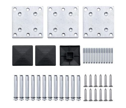 vidaXL žoga paneļu komplekts, 353x186 cm, melns WPC