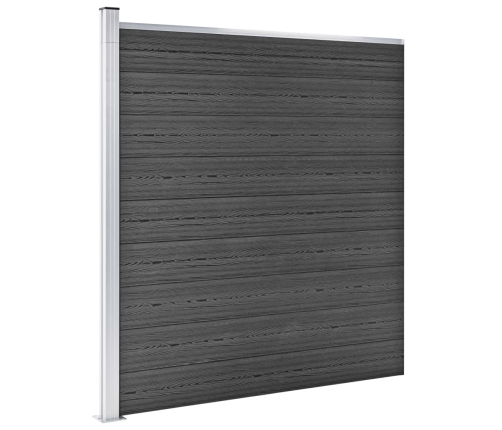 vidaXL žoga paneļu komplekts, 526x186 cm, melns WPC