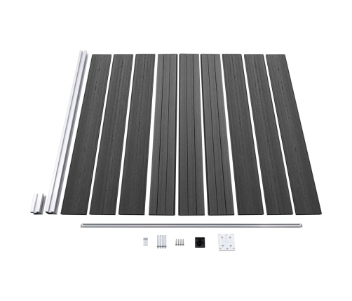 vidaXL žoga paneļu komplekts, 526x186 cm, melns WPC