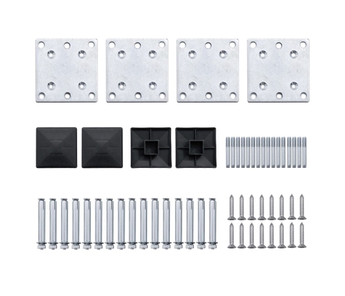 vidaXL žoga paneļu komplekts, 526x186 cm, melns WPC