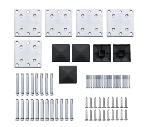 vidaXL žoga paneļu komplekts, 699x186 cm, melns WPC