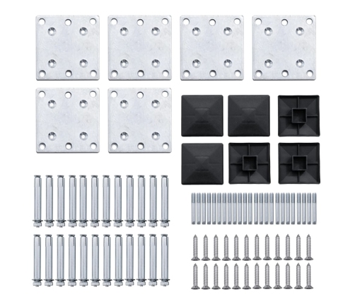 vidaXL žoga paneļu komplekts, 872x186 cm, melns WPC