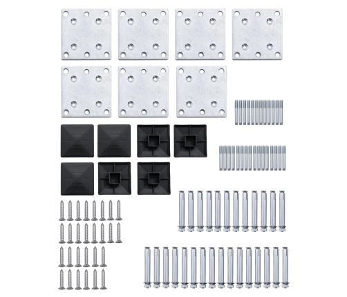 vidaXL žoga paneļu komplekts, 1045x186 cm, melns WPC