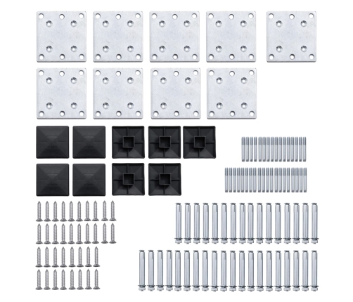 vidaXL žoga paneļu komplekts, 1391x186 cm, melns WPC
