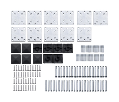 vidaXL žoga paneļu komplekts, 1737x186 cm, melns WPC