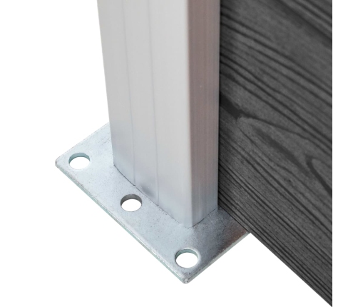 vidaXL žoga paneļu komplekts, 792x(105-186) cm, melns WPC