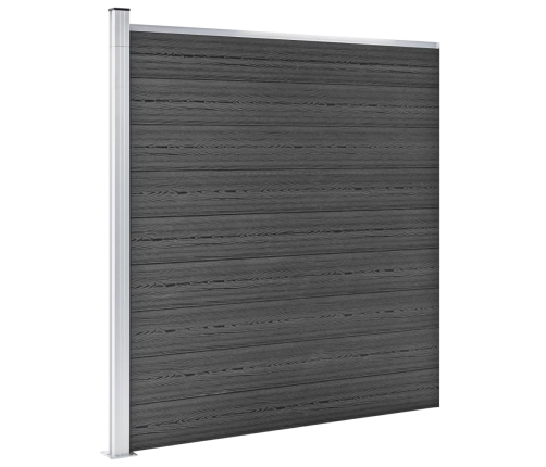 vidaXL žoga paneļu komplekts, 1311x(105-186) cm, melns WPC