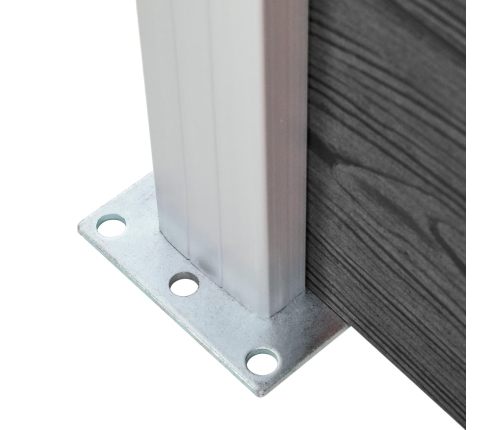 vidaXL žoga paneļu komplekts, 1311x(105-186) cm, melns WPC