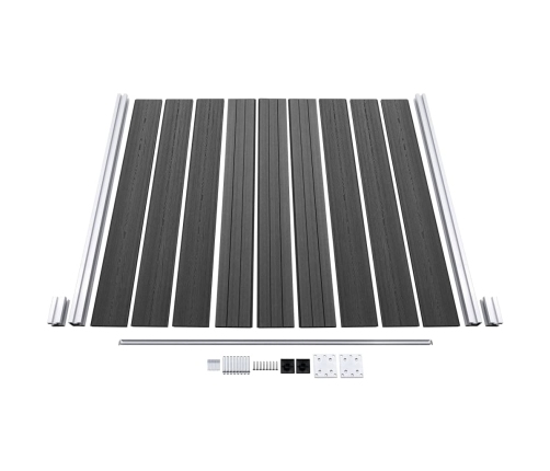 vidaXL žoga paneļu komplekts, 1830x(105-186) cm, melns WPC