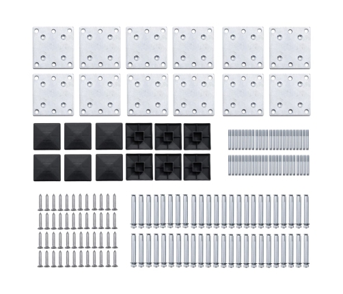 vidaXL žoga paneļu komplekts, 1830x(105-186) cm, melns WPC