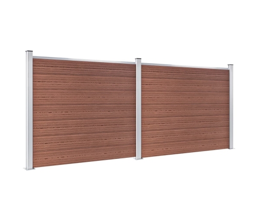 vidaXL žoga paneļu komplekts, 353x146 cm, brūns WPC