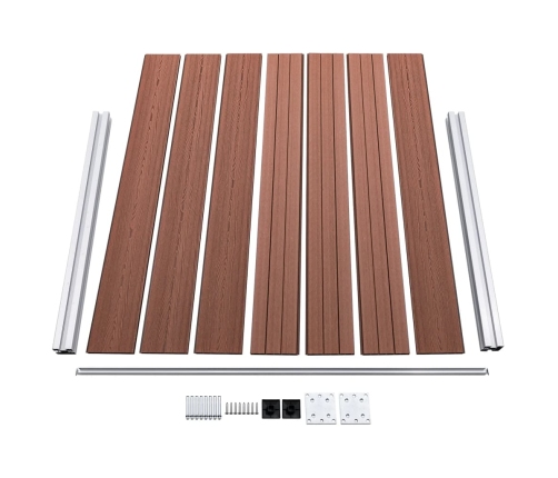 vidaXL žoga paneļu komplekts, 353x146 cm, brūns WPC