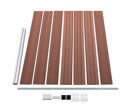 vidaXL žoga paneļu komplekts, 353x146 cm, brūns WPC