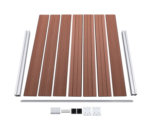 vidaXL žoga paneļu komplekts, 526x146 cm, brūns WPC