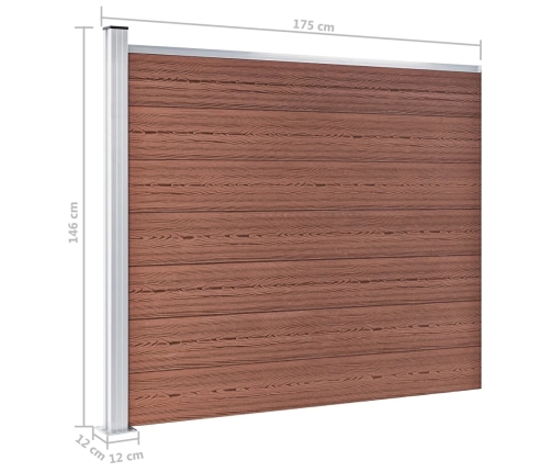 vidaXL žoga paneļu komplekts, 699x146 cm, brūns WPC