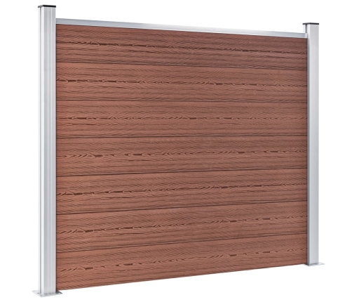 vidaXL žoga paneļu komplekts, 699x146 cm, brūns WPC