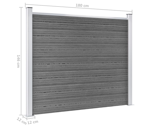 Žoga Paneļu Komplekts, 353X146 Cm, Pelēks Wpc   Vidaxl