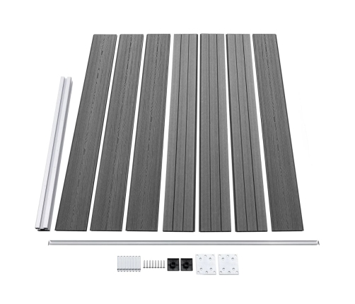 Žoga Paneļu Komplekts, 353X146 Cm, Pelēks Wpc   Vidaxl