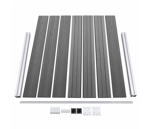 Žoga Paneļu Komplekts, 353X146 Cm, Pelēks Wpc   Vidaxl