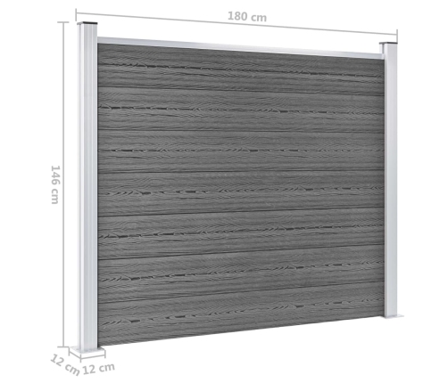 Žoga Paneļu Komplekts, 526X146 Cm, Pelēks Wpc   Vidaxl