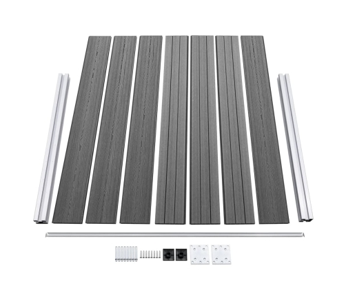 Žoga Paneļu Komplekts, 699X146 Cm, Pelēks Wpc   Vidaxl