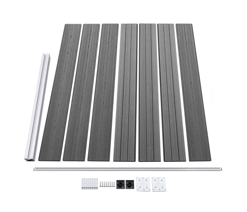 Žoga Paneļu Komplekts, 872X146 Cm, Pelēks Wpc   Vidaxl