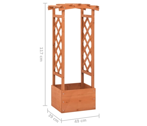 vidaXL vīteņaugu režģis ar kasti un arku, 49x39x117 cm, egles koks