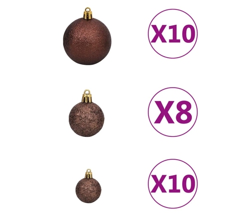 Ziemassvētku Bumbu Komplekts, 120 Gb., 300 Led, Zelta, Bronzas Vidaxl