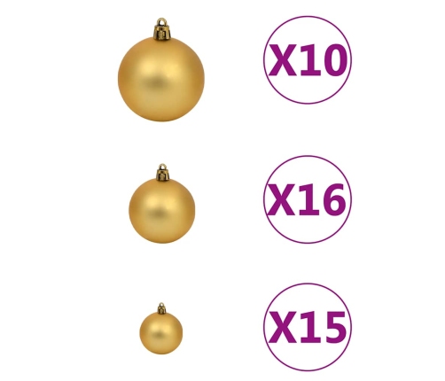 Ziemassvētku Bumbu Komplekts, 120 Gb., 300 Led, Zelta, Bronzas Vidaxl