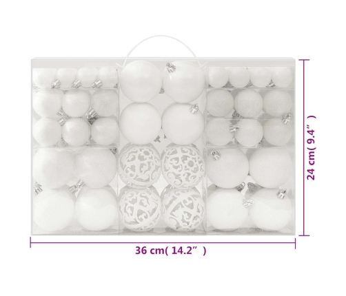 Ziemassvētku Bumbas, 100 Gab., Baltas Vidaxl