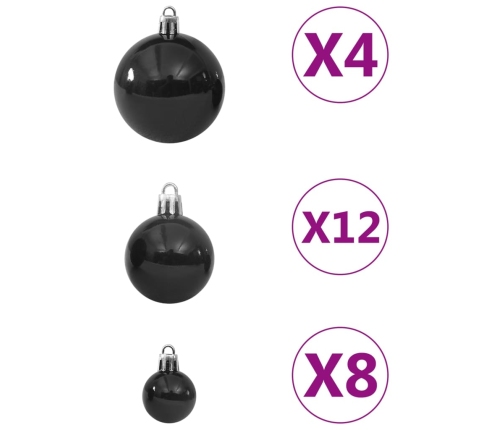 vidaXL Ziemassvētku bumbas, 100 gab., melnas