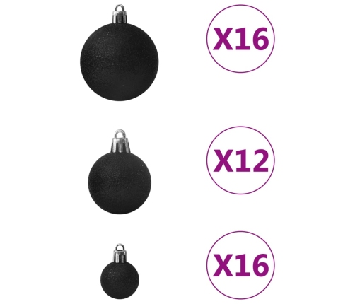 vidaXL Ziemassvētku bumbas, 100 gab., melnas