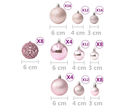 Ziemassvētku Bumbas, 100 Gab., Rozā Vidaxl