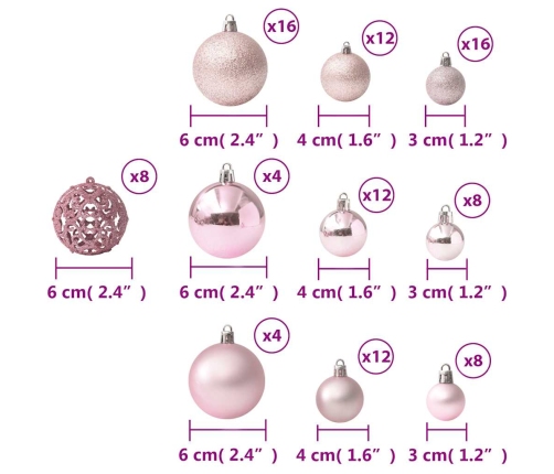 Ziemassvētku Bumbas, 100 Gab., Rozā Vidaxl